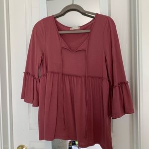 Altar’d State pink 3/4 sleeve blouse